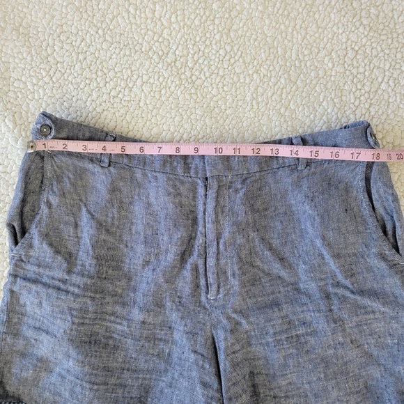 Lord & Taylor Blue Flat Front Shorts with Cuff - Picture 9 of 12